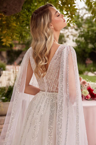 A-Line Bridal Gown With Long Sleeves-2