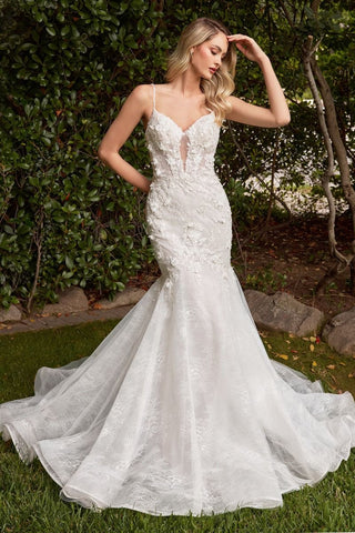 Layered Lace Mermaid Wedding Dress-0