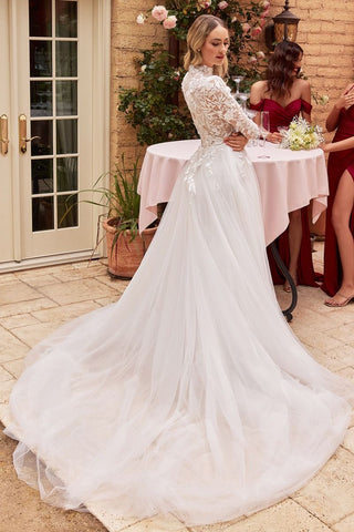 Long Sleeve Lace Wedding Ball Gown-1