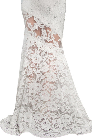 Illusion Cut-Out Lace Long Dress-3