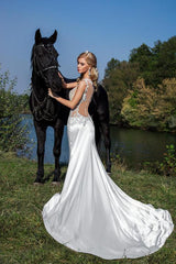 Ricca Sposa Bateau Neckline Trumpet/Mermaid Wedding Dress